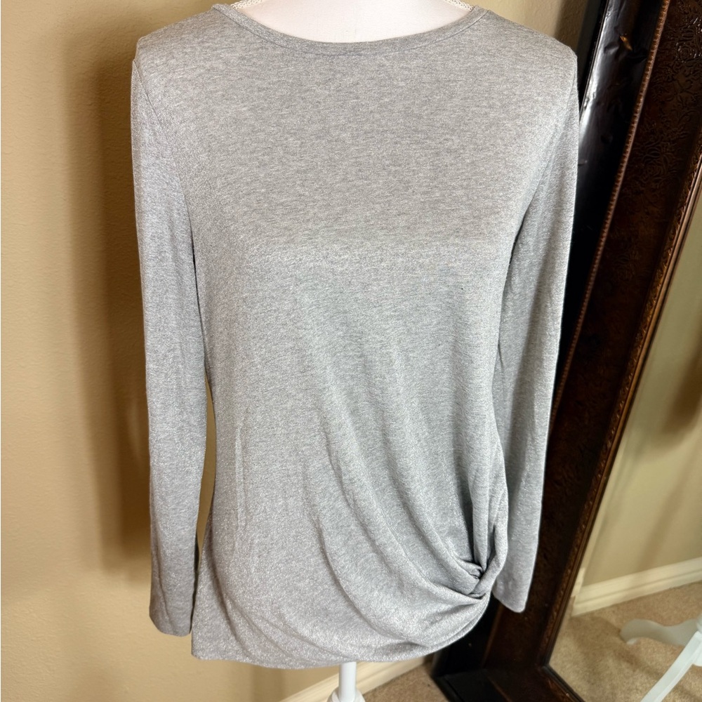 Ann Taylor silver shimmer Women's Long Sleeve Top size medium